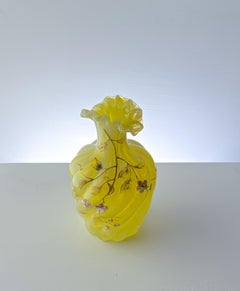 Late Victorian, Bohemian Yellow Glass Vase by Harrach 1890