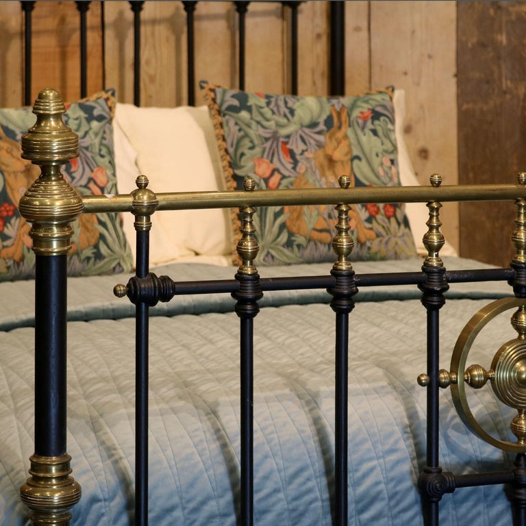 Late Victorian Brass and Cast Iron Antique Bed in Black, MD102 at 1stDibs