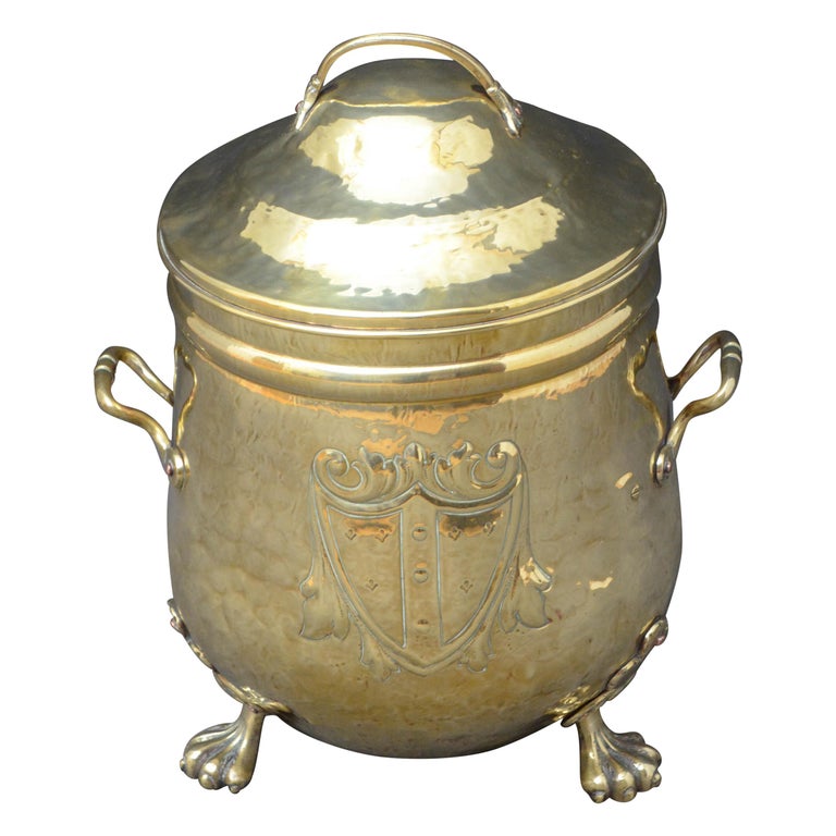 Late Victorian Brass Coal Bin at 1stDibs
