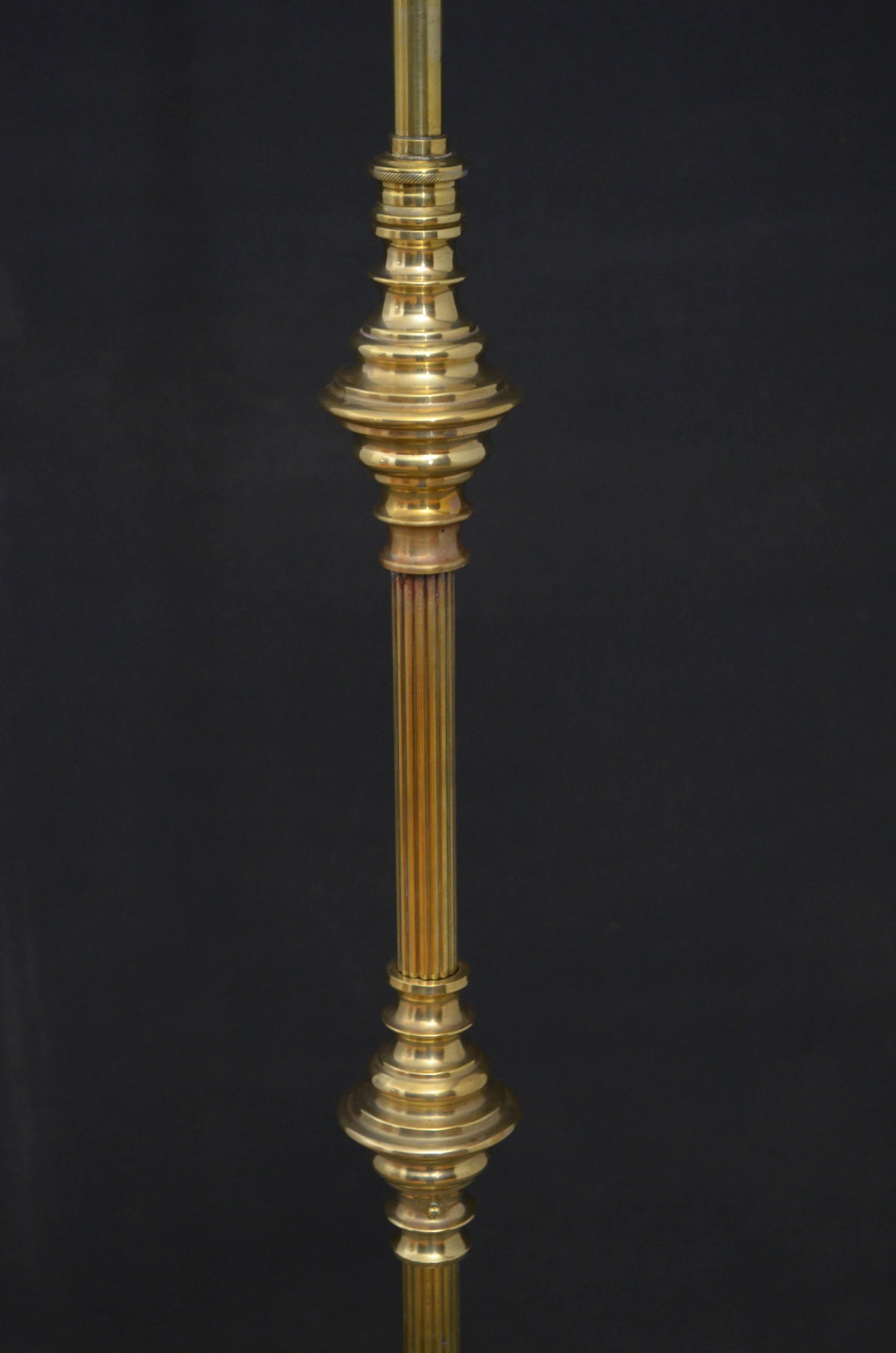 European Late Victorian Brass Floor Lamp