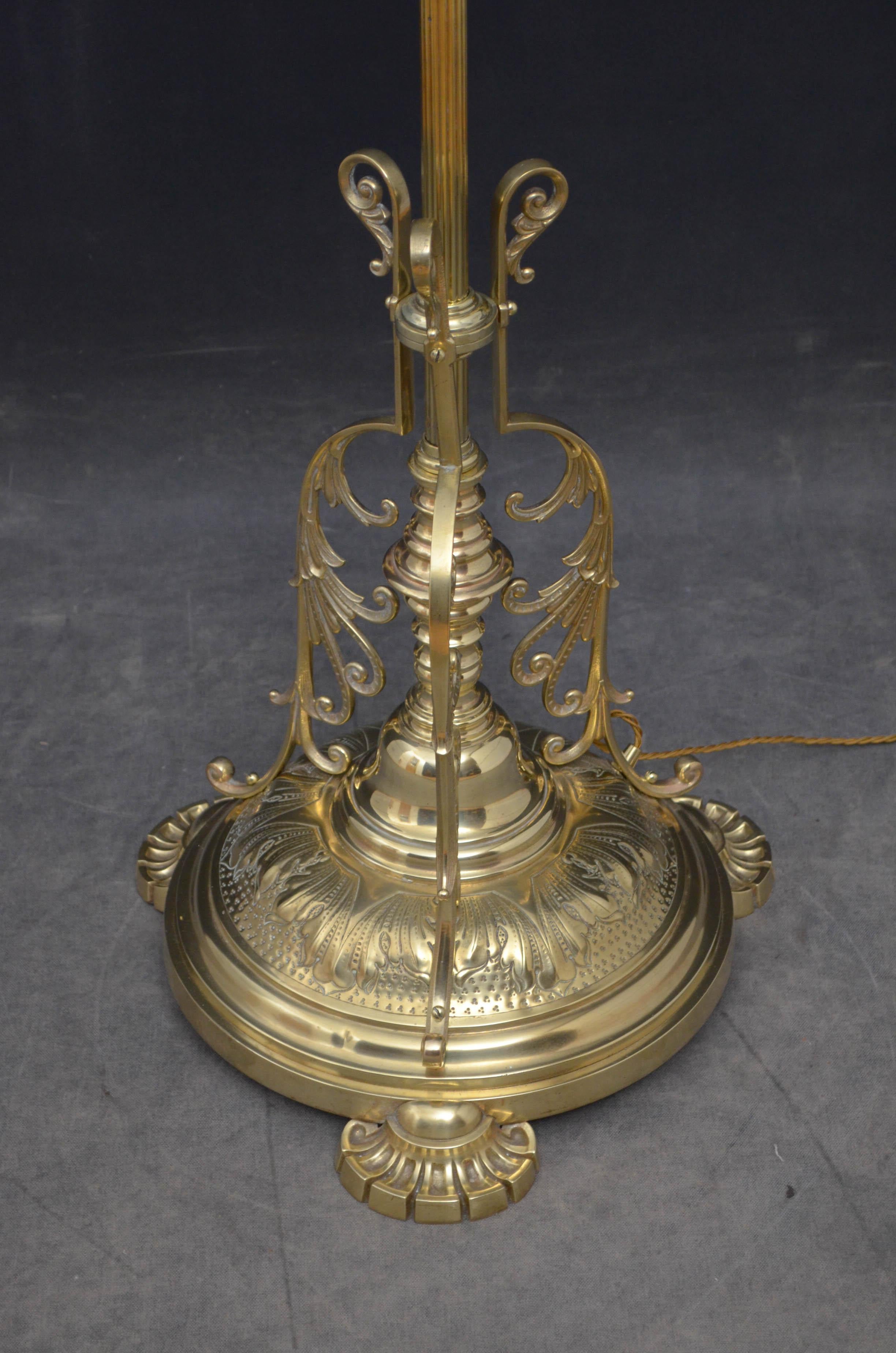 Late Victorian Brass Floor Lamp 1