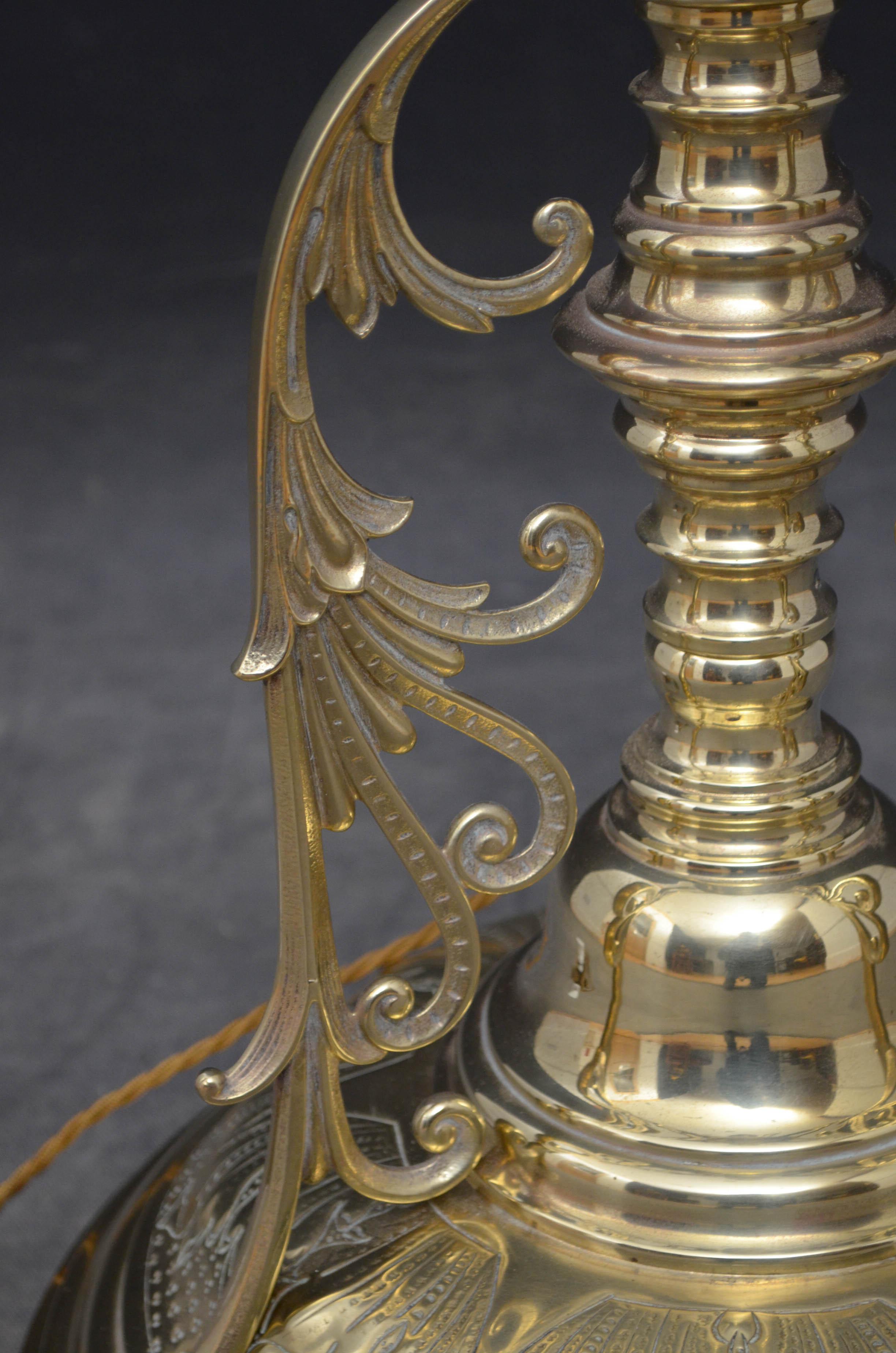 Late Victorian Brass Floor Lamp 2