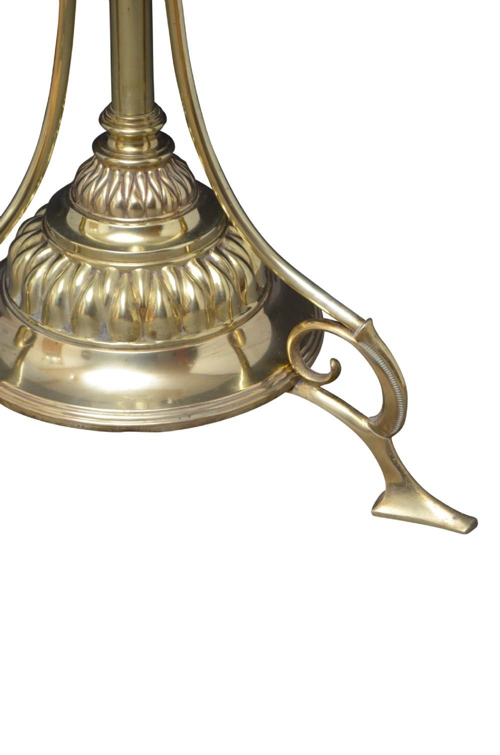 Late Victorian Brass Height Adjustable Standard Lamp 2