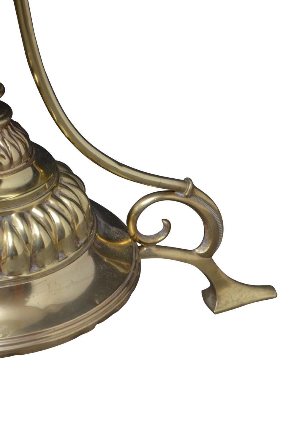 Late Victorian Brass Height Adjustable Standard Lamp 3