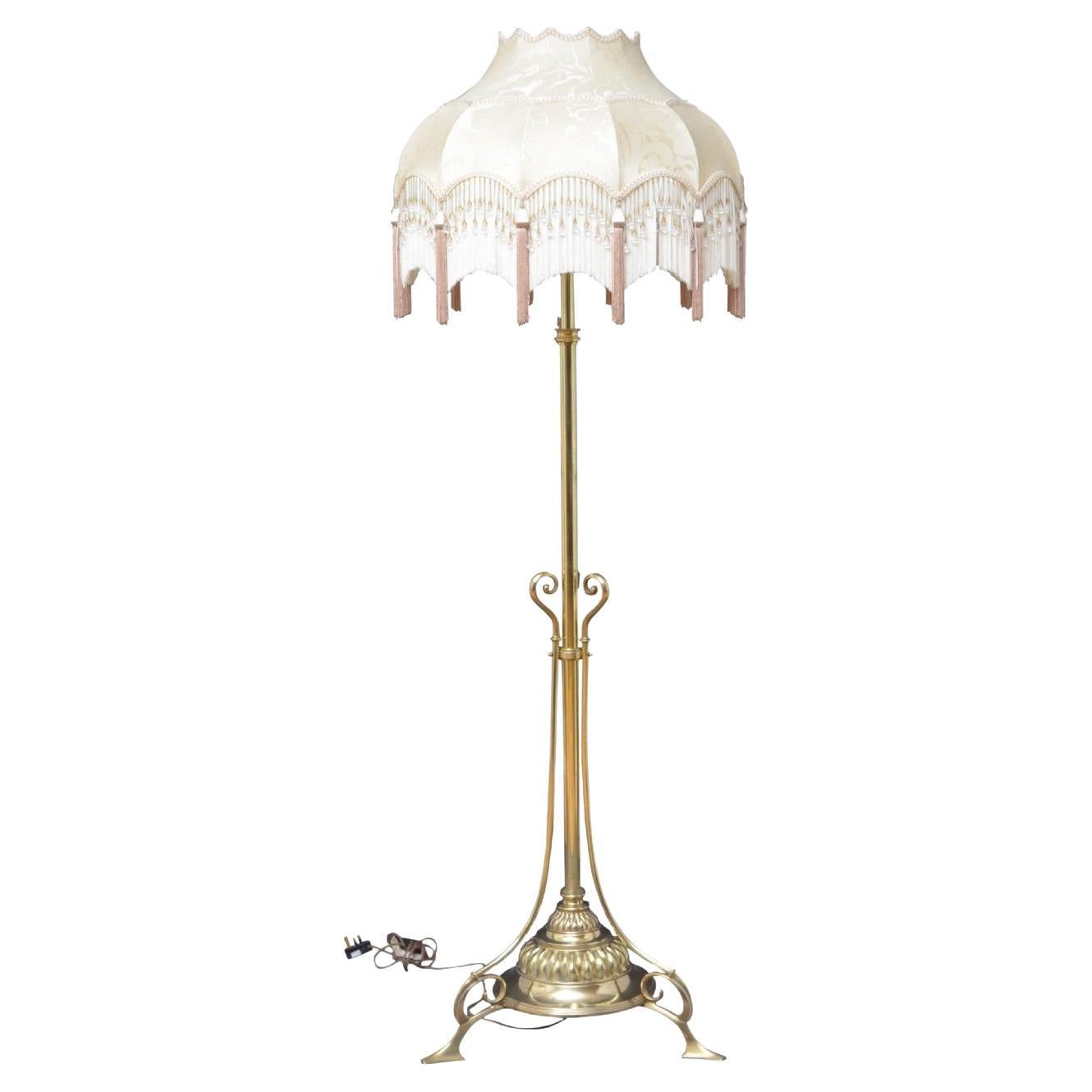 Late Victorian Brass Height Adjustable Standard Lamp