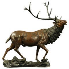 Late Victorian Bronze Figure of an Elk