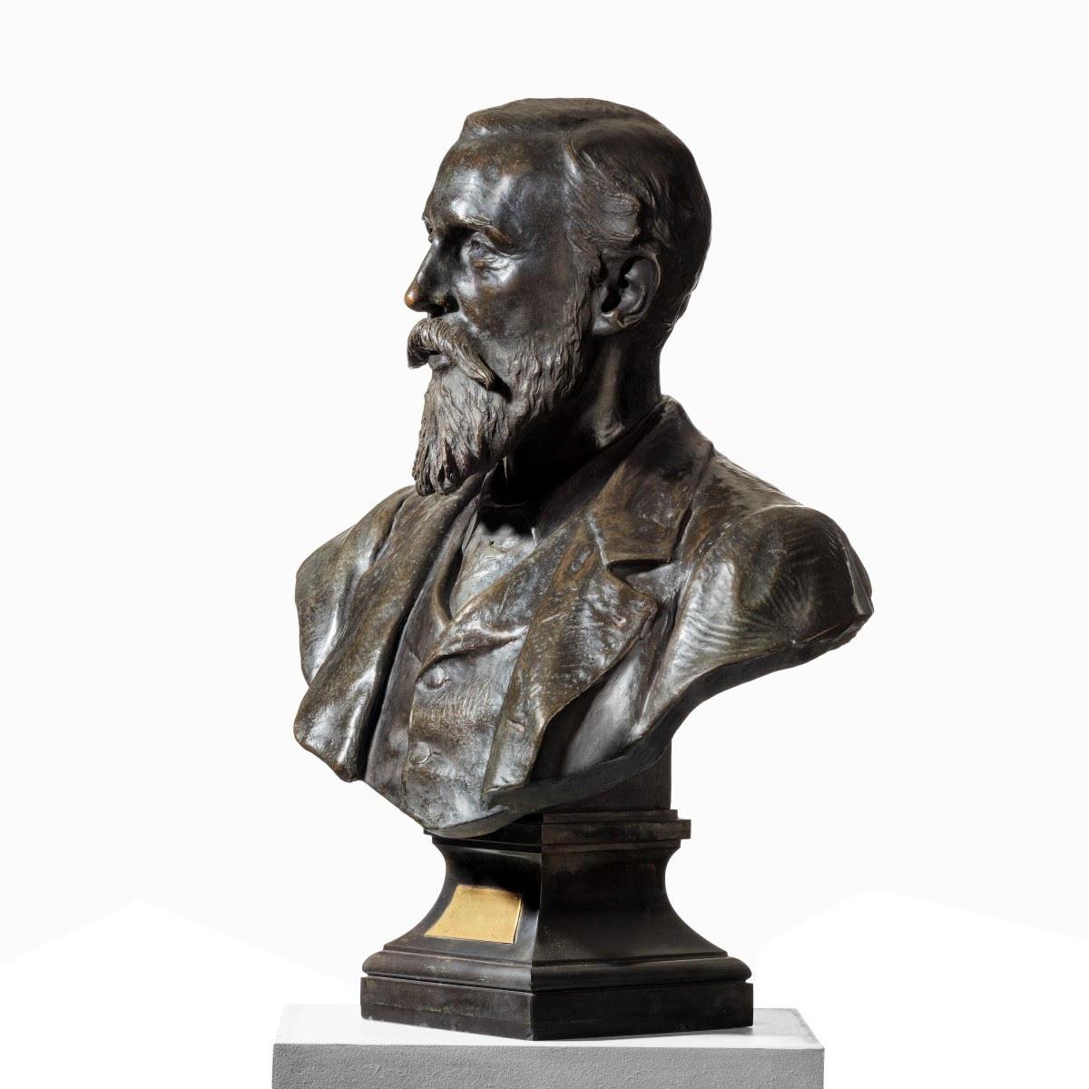 A fine late Victorian bronze study of Dr Stanley Armitage. 
Dr Stanley Armitage was Vice Commodore of the royal Southampton Yacht club. 


Sir Thomas Brock R A. 
Sir Thomas Brock was born in Worcester, where he was educated at the Government
