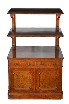 Late Victorian Burr Walnut Cabinet with a Pair of Raised Stands to the Top