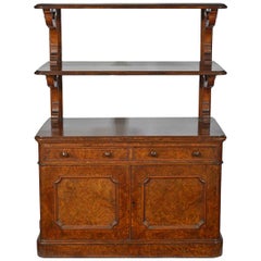 Late Victorian Burr Walnut Cabinet with a Pair of Raised Stands to the Top
