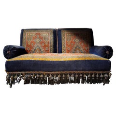 Late Victorian Carpet Upholstered Two-Seater Sofa, c.1895