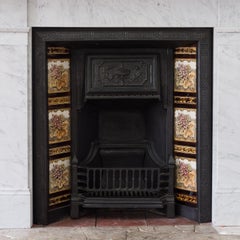 Late Victorian Carrara Marble Fireplace and Cast Iron Insert