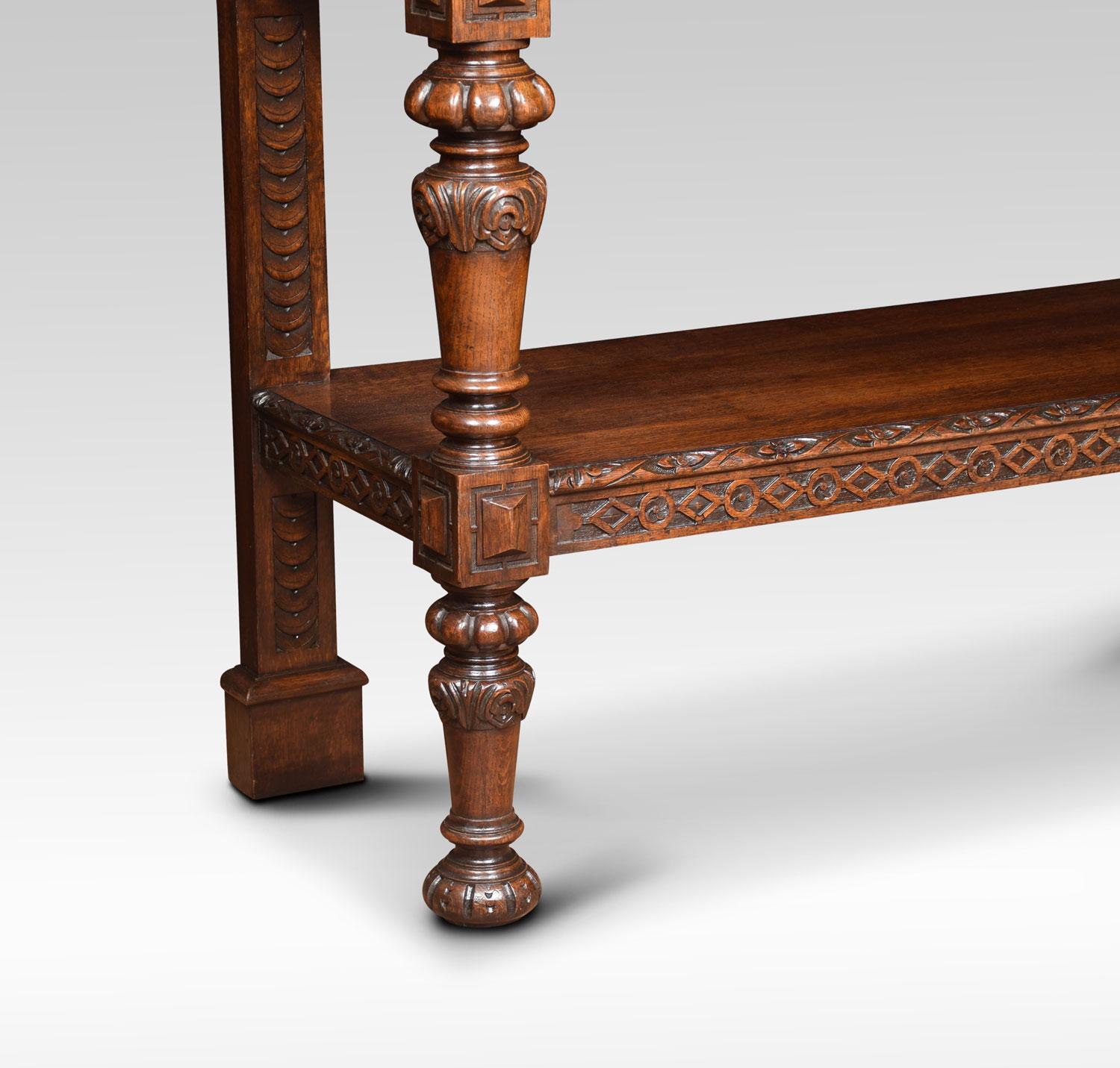 British Late Victorian Carved Oak Two-Tier Buffet