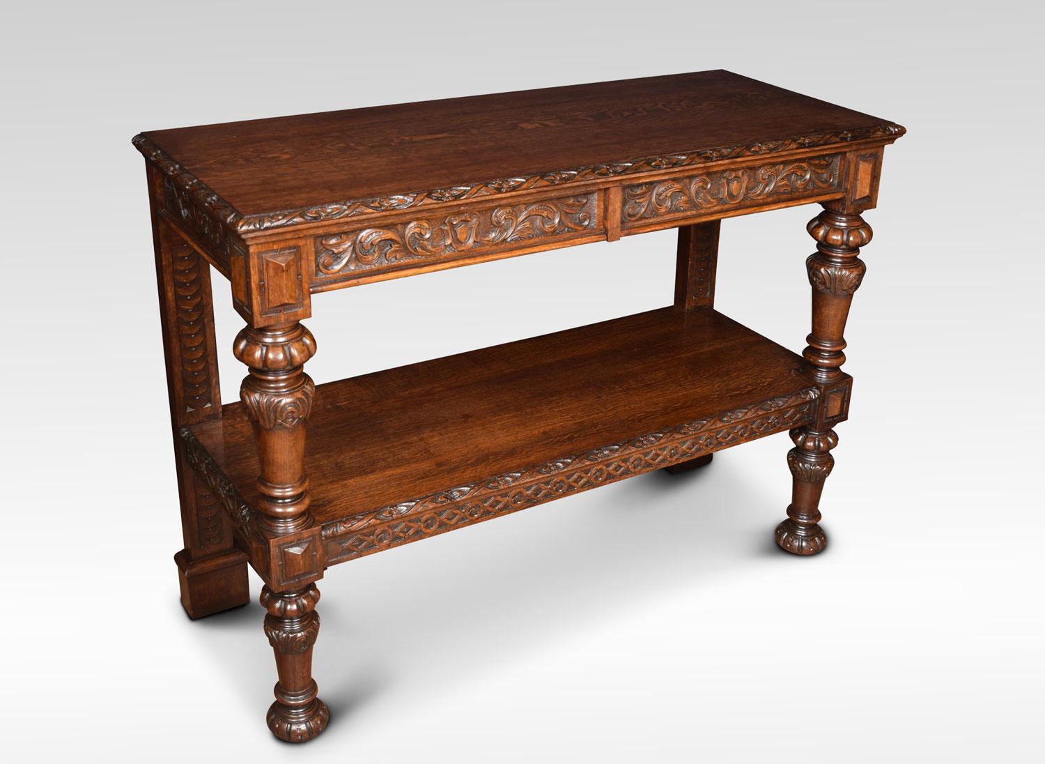 Late Victorian Carved Oak Two-Tier Buffet In Good Condition In Cheshire, GB
