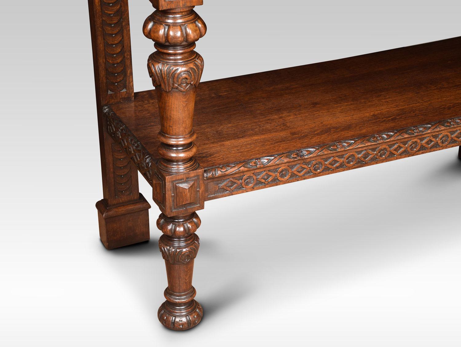 Late Victorian Carved Oak Two-Tier Buffet 1