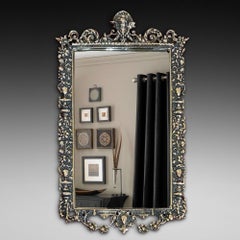 Late Victorian Cast Brass Wall Mirror