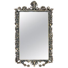 Late Victorian Cast Brass Wall Mirror