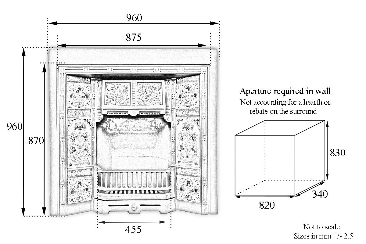 Aesthetic Movement Late Victorian Cast Iron Fireplace Insert in the Aesthetic Manner