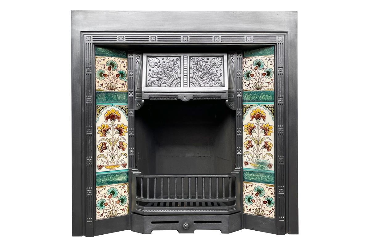Late Victorian Cast Iron Fireplace Insert in the Aesthetic Manner 3