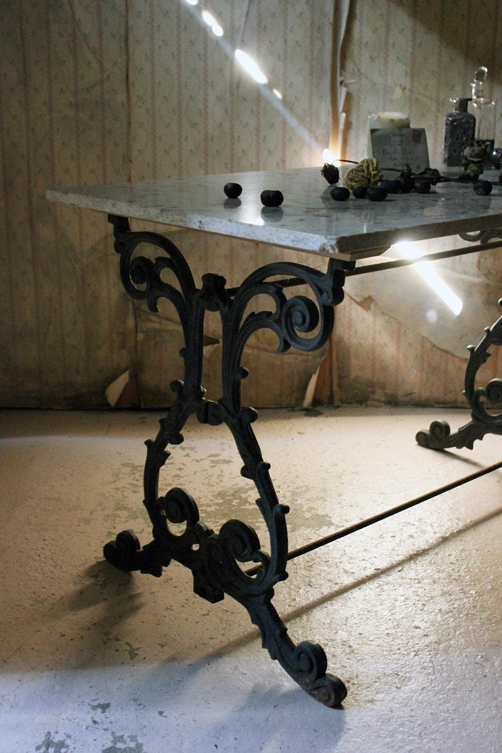 Late Victorian Cast Iron and Marble Topped Table, circa 1900 5