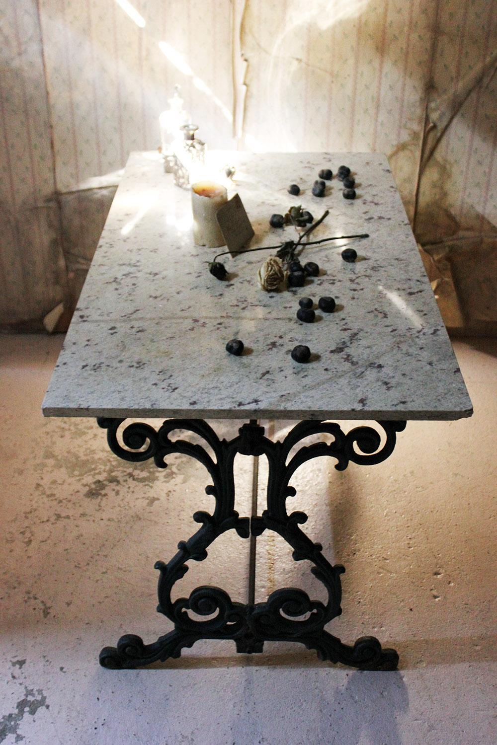 Late Victorian Cast Iron and Marble Topped Table, circa 1900 8