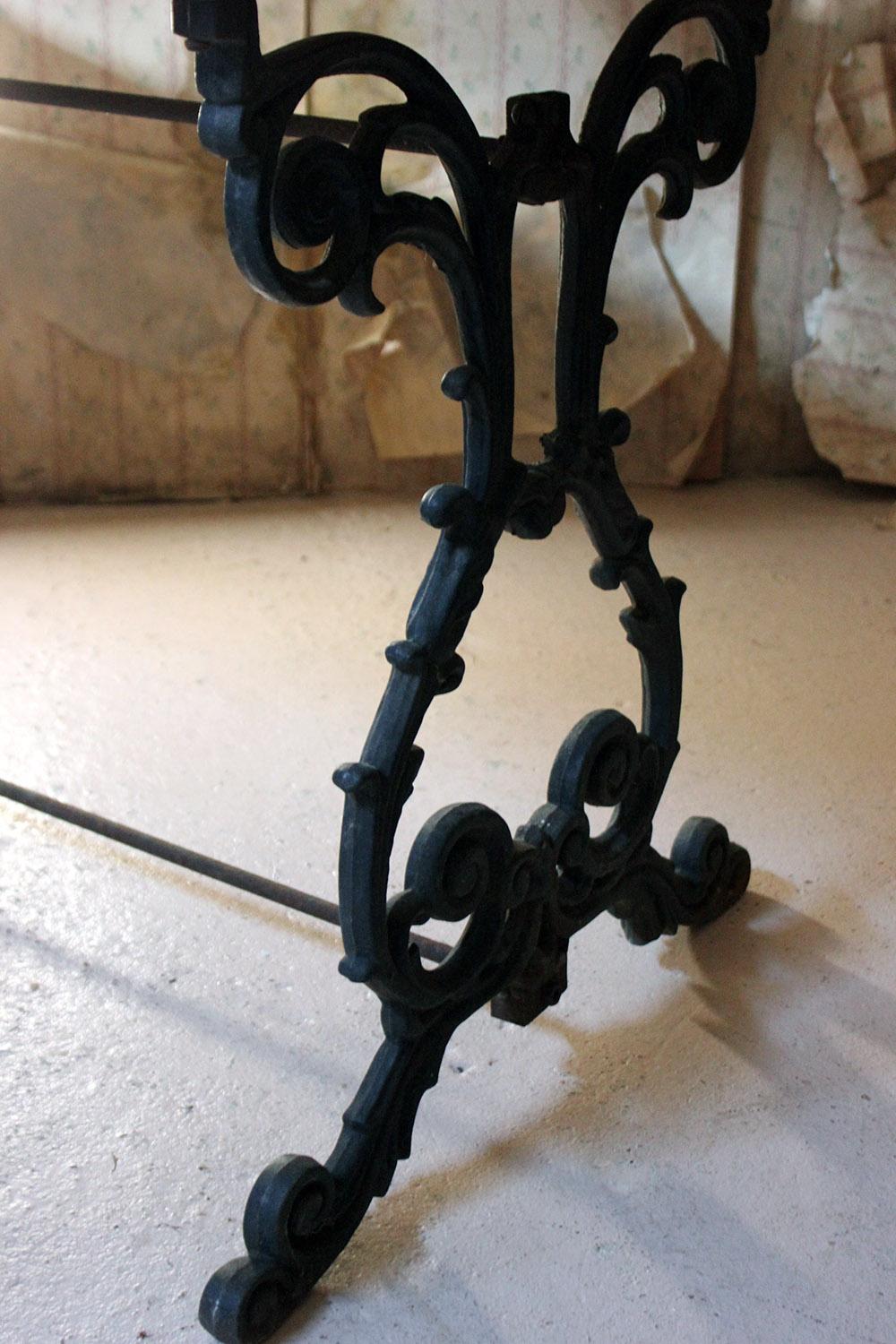 Late Victorian Cast Iron and Marble Topped Table, circa 1900 4