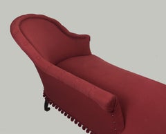 Late Victorian Chaise Longue Méridienne Shape with Turned Mahogany Legs