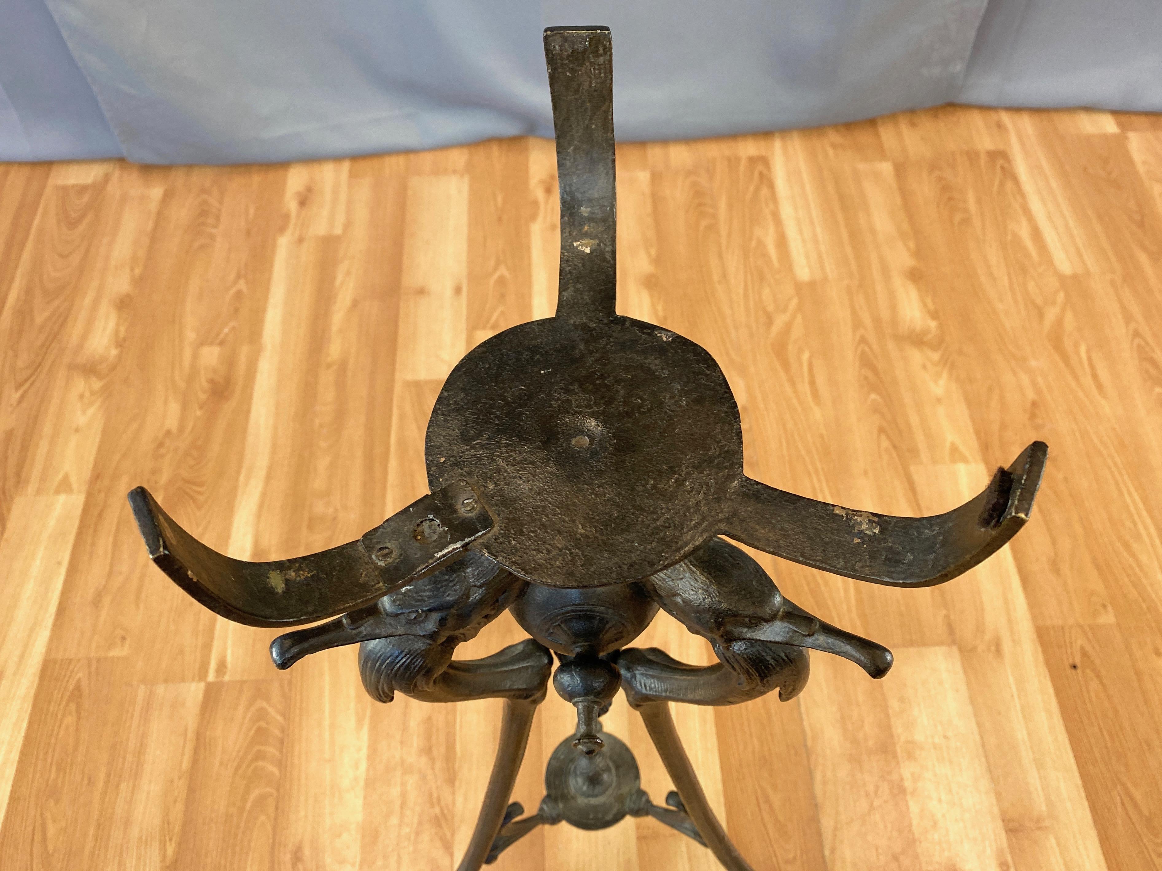 Late Victorian Cormorant-Motif Tall Cast Iron Plant Stand, c. 1890 11