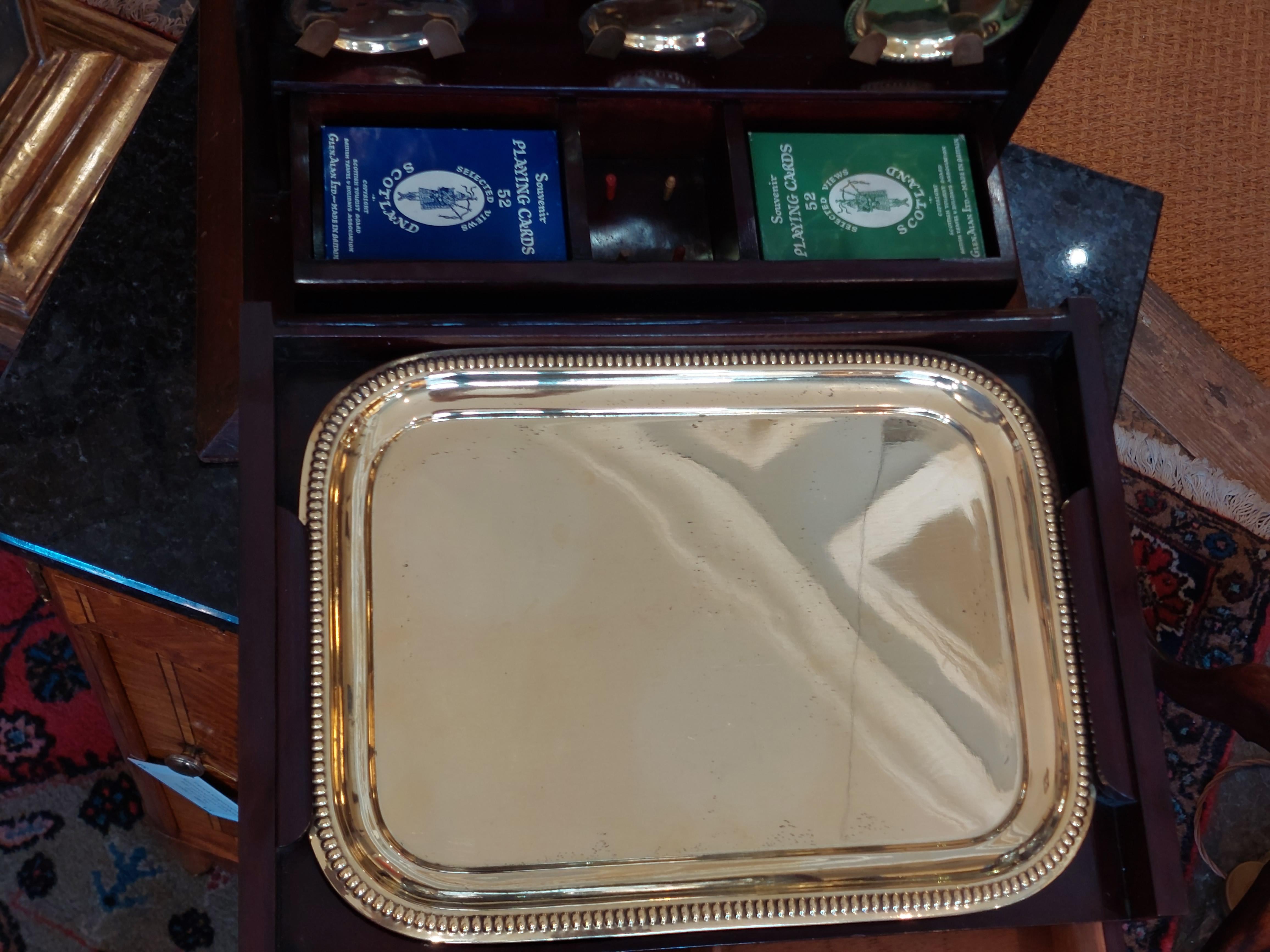 Brass Late Victorian Decanter Box & Games Compendium For Sale