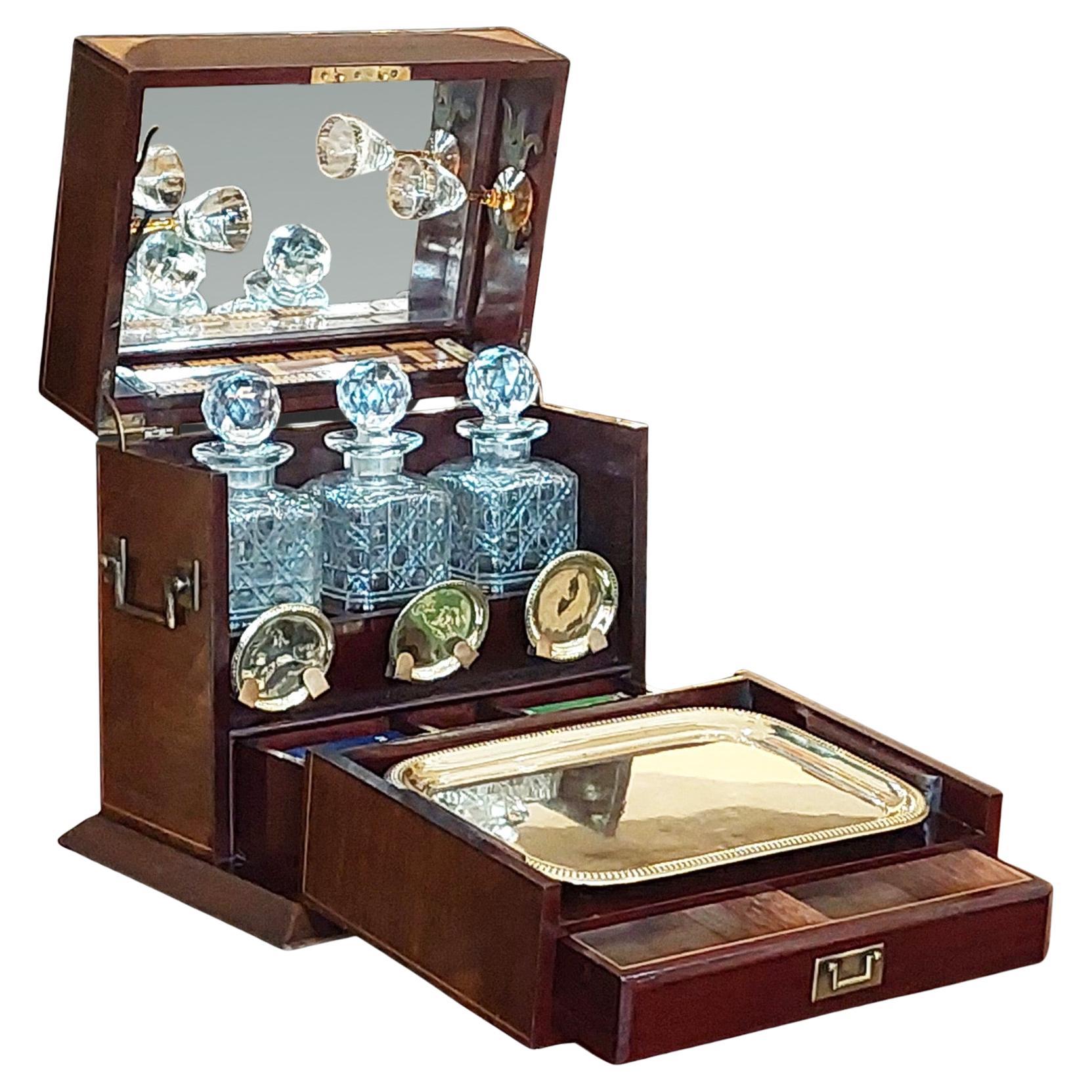 Late Victorian Decanter Box & Games Compendium For Sale