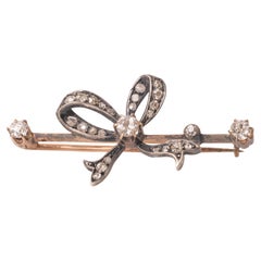 Antique Late Victorian Diamond Bow Brooch