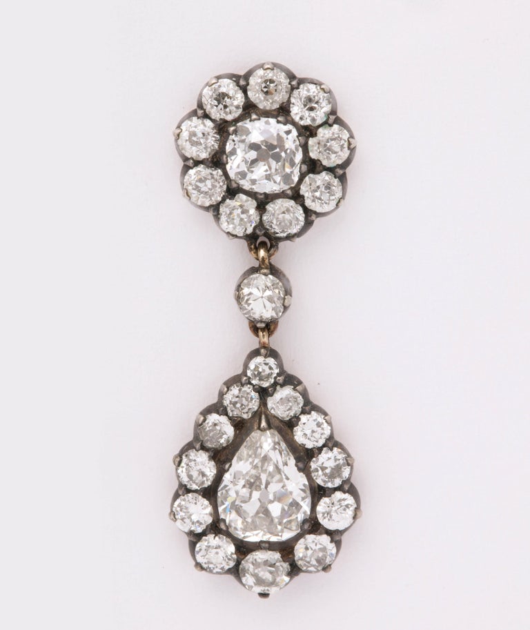 Late Victorian Diamond Earrings For Sale at 1stDibs