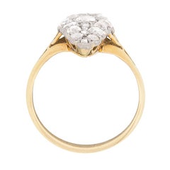 Late Victorian Diamond Marquise Shaped Cluster Ring, circa 1900s