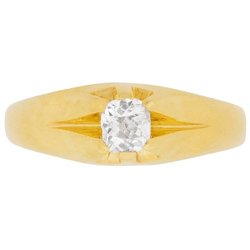 Bague solitaire à diamant de la fin de l'époque victorienne, vers les années 1900