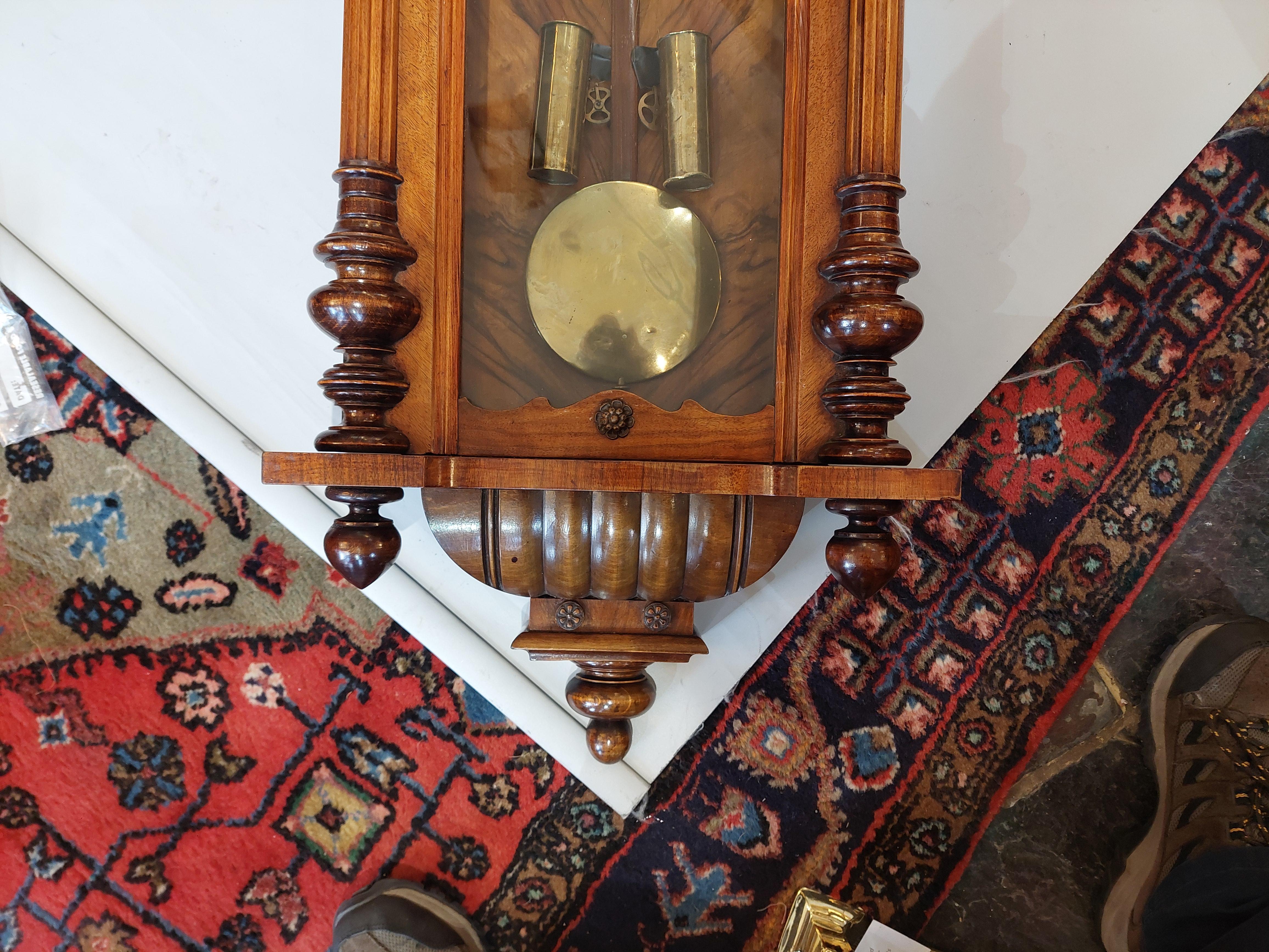 Reloj de pared Victoriano tardío de doble peso 