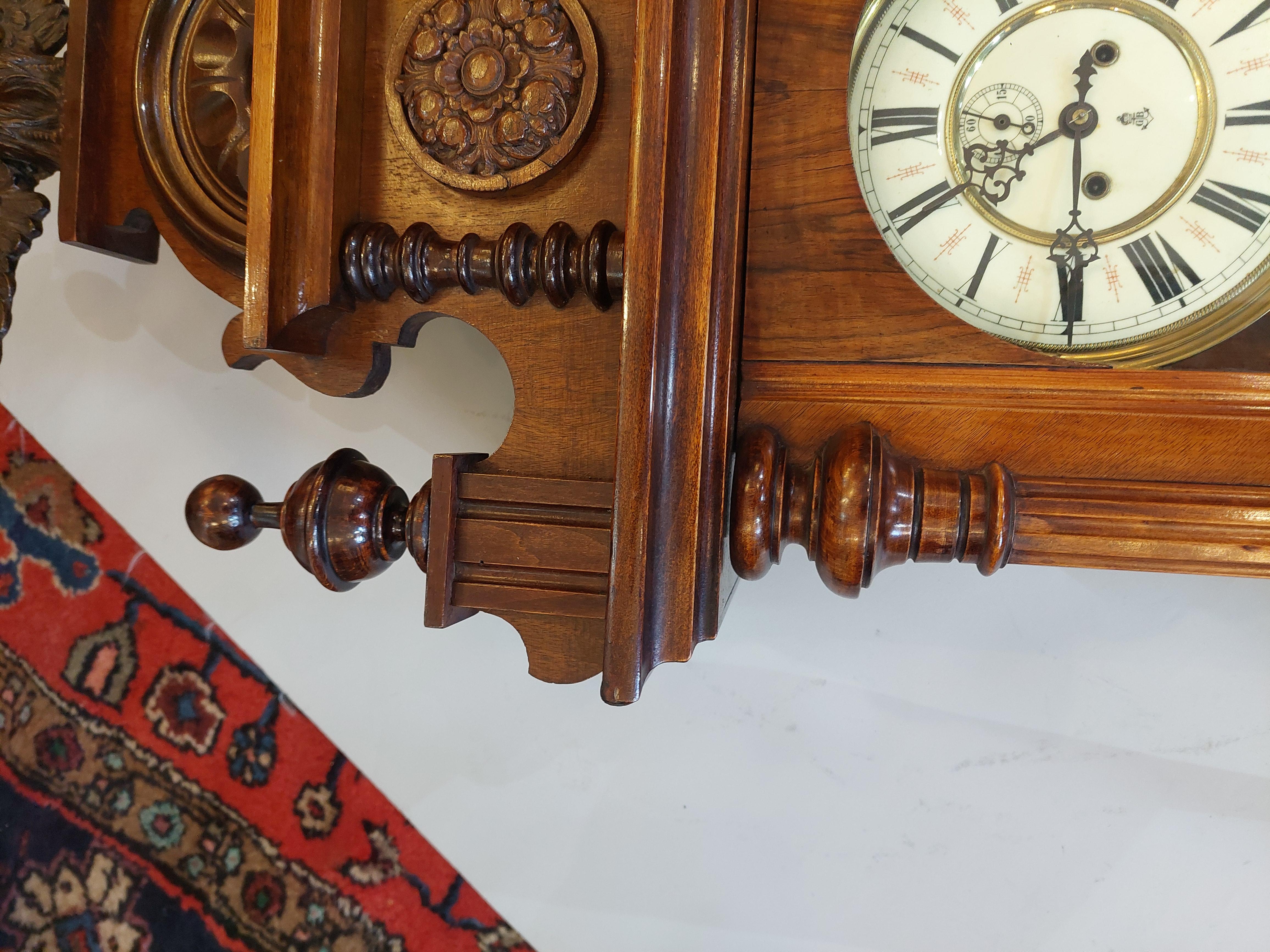 Reloj de pared Victoriano tardío de doble peso 
