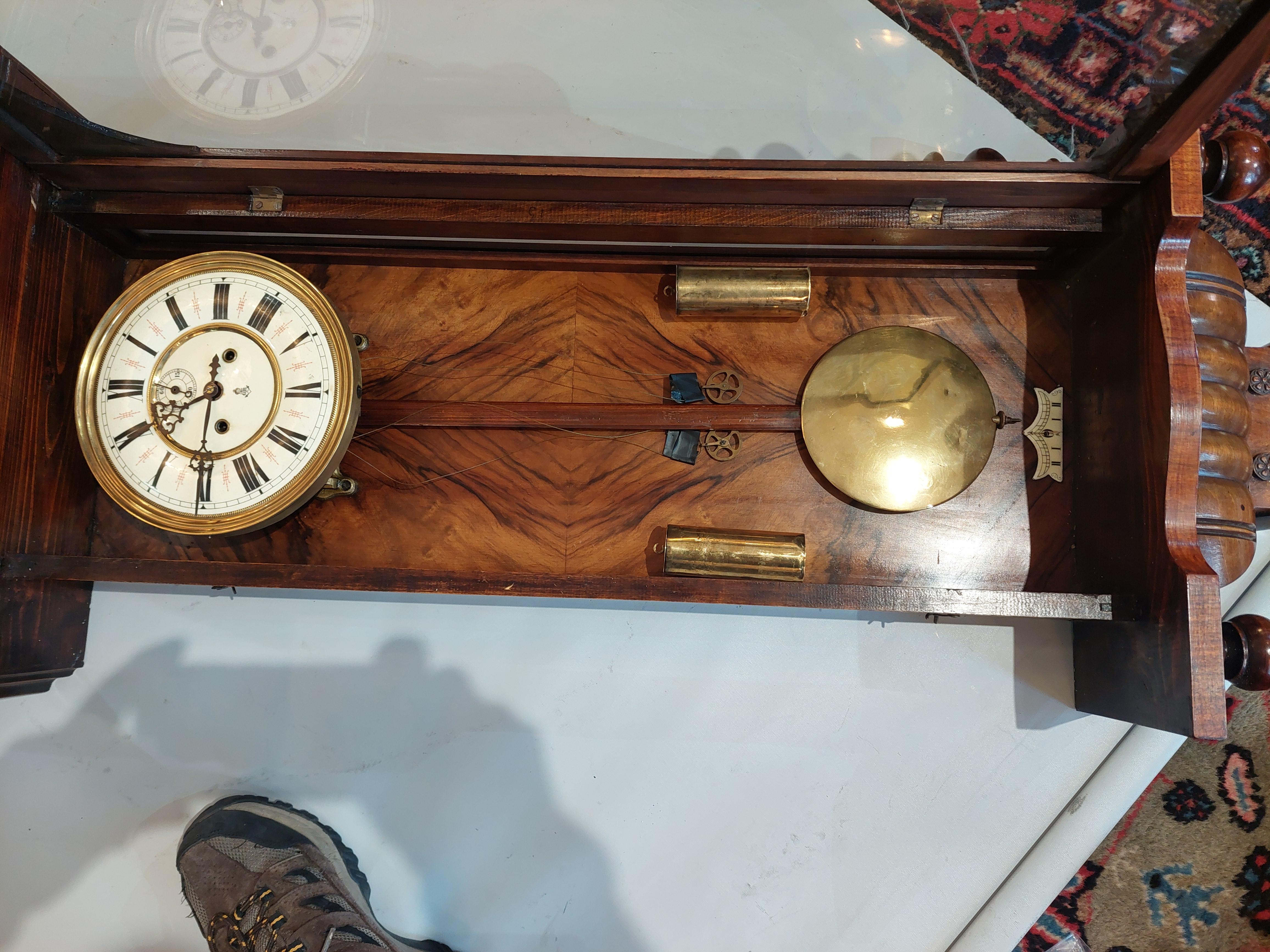 Reloj de pared Victoriano tardío de doble peso 