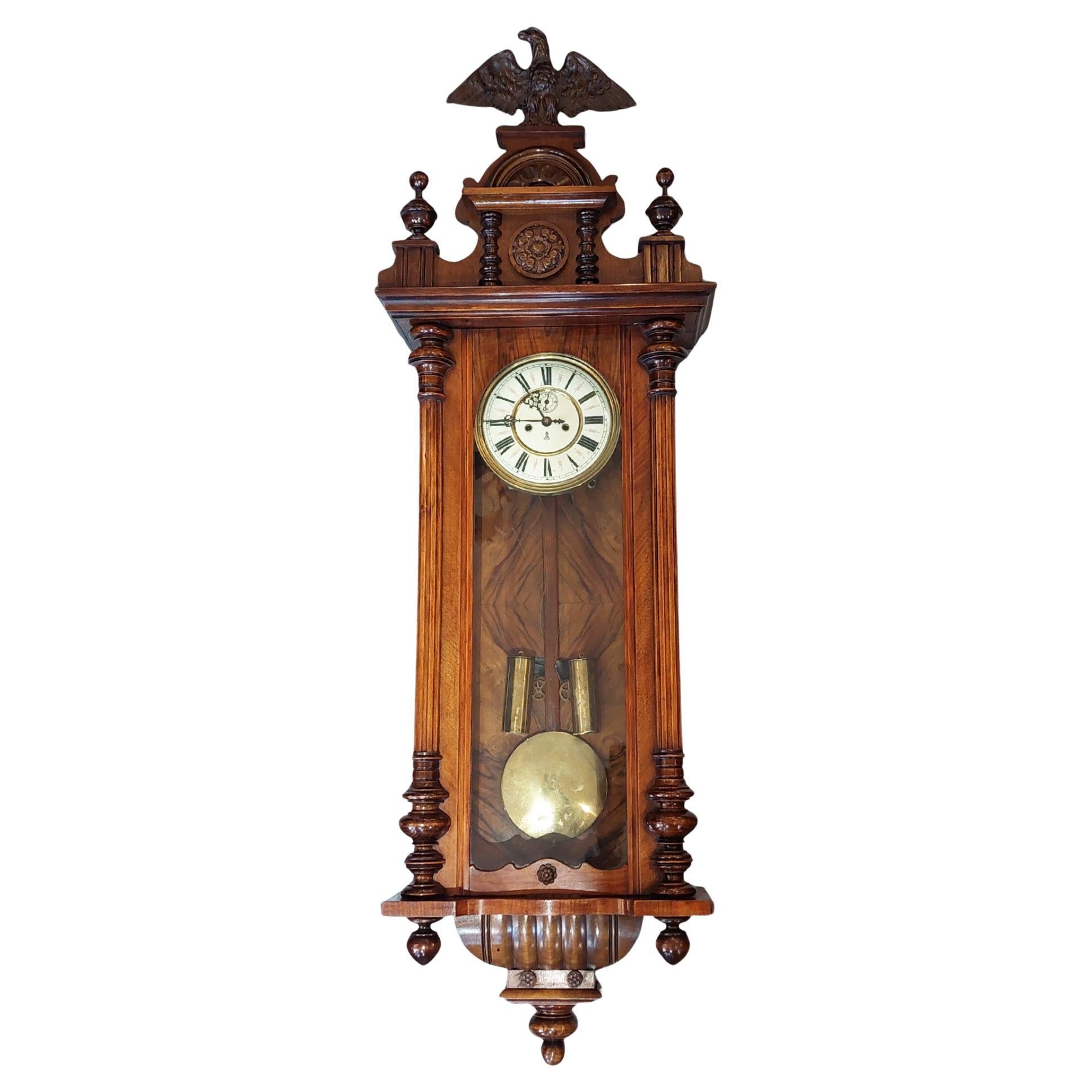 Reloj de pared Victoriano tardío de doble peso "Viena en venta