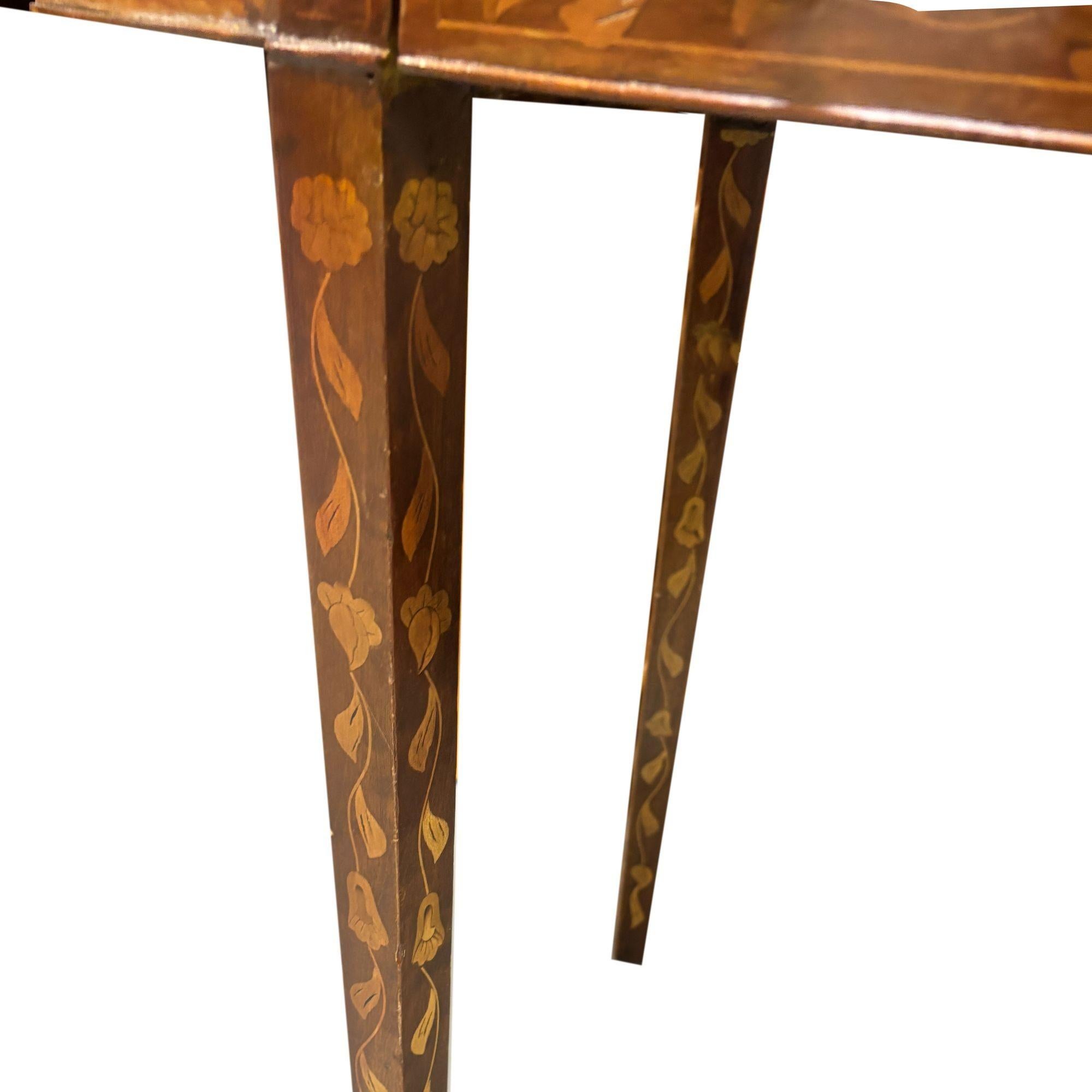 19th Century Late Victorian Dutch Marquetry Writing Desk For Sale