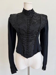 Vintage 1900 Black Beaded Bodice Jacket, Edwardian Style Women's Wear
