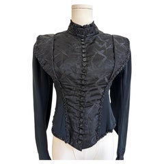 Vintage 1900 Black Beaded Bodice Jacket, Edwardian Style Women's Wear