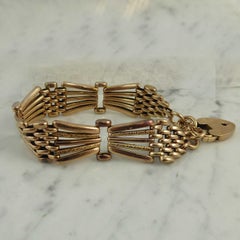Late Victorian, Early Edwardian Rose Gold Gate Bracelet, circa 1900