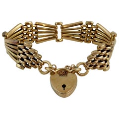 Antique Late Victorian, Early Edwardian Rose Gold Gate Bracelet, circa 1900