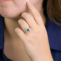 Late-Victorian Emerald & Diamond Ring Circa 1890s