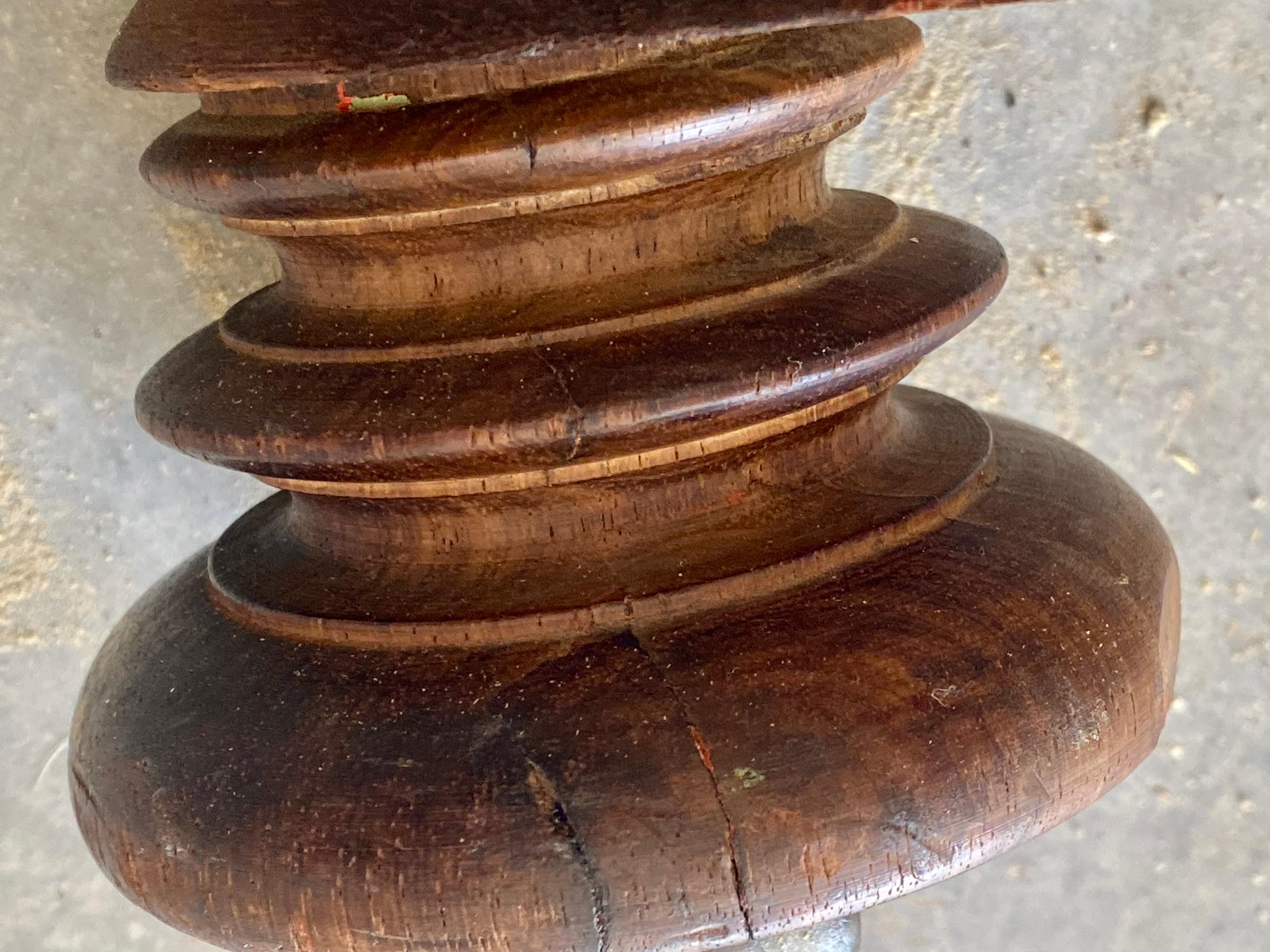 Victorian Coffee Table + Round Steel Top on Brass Casters In condizioni buone in vendita a Round Top, TX