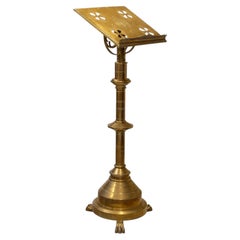 Late Victorian English Brass Standing Church Gothic Lectern