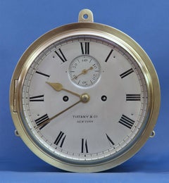 Late Victorian English Bulkhead Clock with Dog’s Watch Ship's Strike.