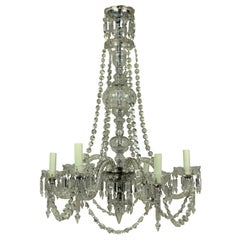 Late Victorian English Cut Glass Chandelier