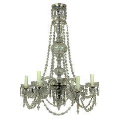Late Victorian English Cut-Glass Chandelier