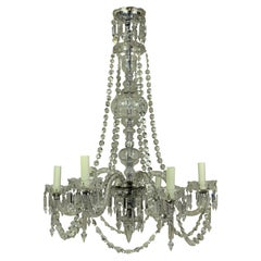 Antique Late Victorian English Cut-Glass Chandelier