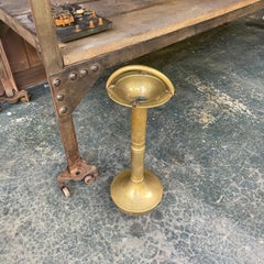 Late Victorian English Nestor Brass Floor Standing Spittoon Ashtray